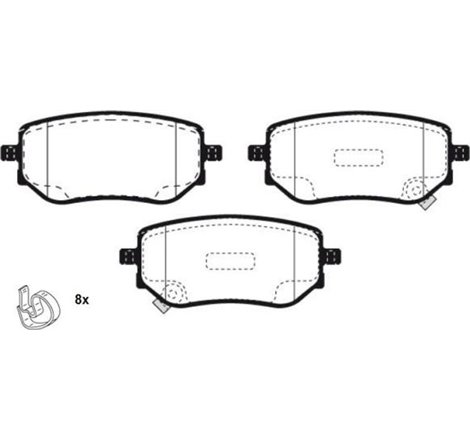 Set placute frana Spate cu suruburi de ghidare a etrierului de frana. MERCEDES X 470. NISSAN NAVARA NP300. RENAULT ALASKAN 2.3D-