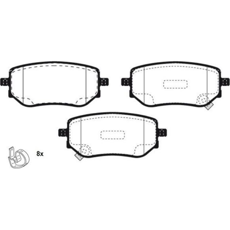 Set placute frana Spate cu suruburi de ghidare a etrierului de frana. MERCEDES X 470. NISSAN NAVARA NP300. RENAULT ALASKAN 2.3D-