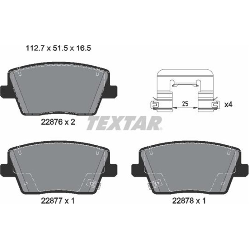 Set placute frana SpateHYUNDAI I30. KONA 2.0 07.17- - Textar-2287603