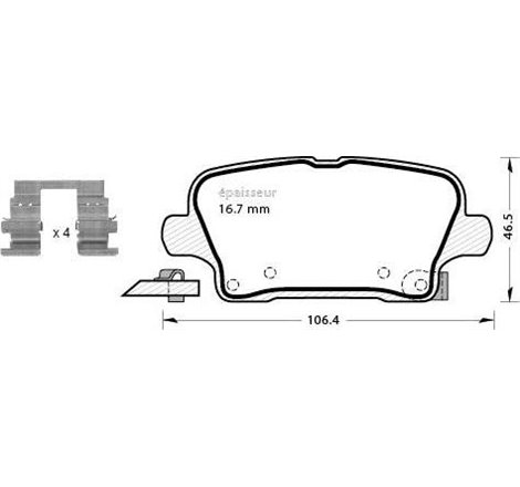 Set placute frana Spate OPEL INSIGNIA B. INSIGNIA B COUNTRY. INSIGNIA B GRAND SPORT 1.5-2.0D 03.17- - Textar-2292301