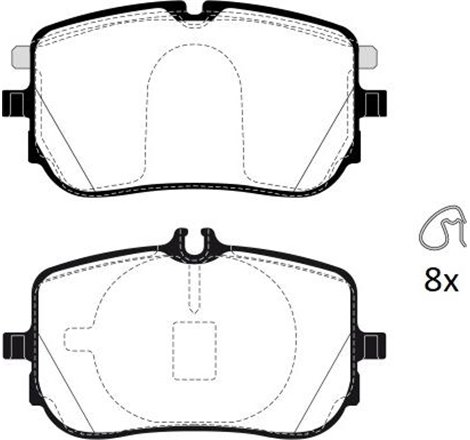 Set placute frana Fata MERCEDES A V177. A W177. B SPORTS TOURER W247. CLA C118. CLA SHOOTING BRAKE X118. GLA H247. GLB X247 1.3-