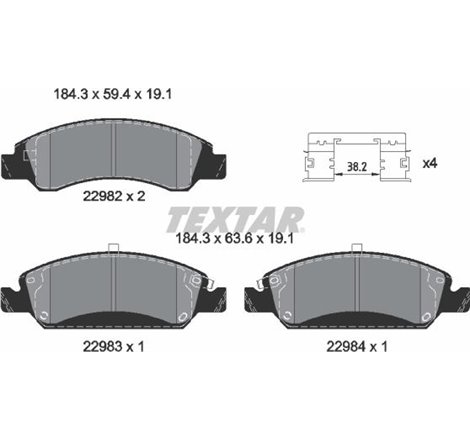 Set placute frana,frana disc - Textar-2298201