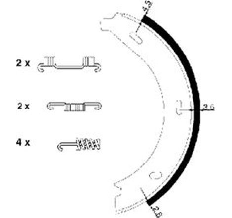 Sabot frana MERCEDES V 638-2. VITO W638 2.0-2.8 02.96-07.03 - Textar-91054600