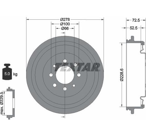 Tambur frana Spate NISSAN KUBISTAR. RENAULT 21. 25. 30. CLIO I. ESPACE I. ESPACE II. FUEGO. KANGOO. KANGOO EXPRESS. LAGUNA I. ME
