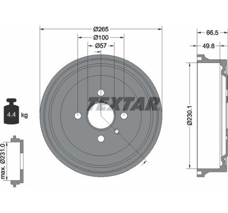 Tambur frana - Textar-94020300 - Textar-94020300