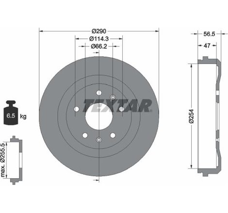Tambur frana spate STAND ROVER FREELANDER I 1.8-2.0D-2.5 02.98-10.06 - Textar-94030900
