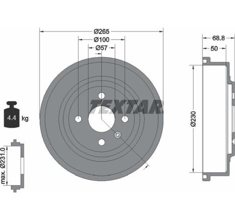 Tambur frana Spate OPEL ASTRA G. ASTRA G CLASSIC. ASTRA G-KOMBI. ASTRA H. ASTRA H CLASSIC. ASTRA H GTC. ASTRA H-KOMBI. COMBO TOU