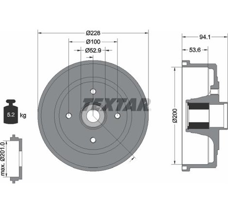 Sabot frana OPEL CORSA C. CORSA C-HATCHBACK. TIGRA 1.0-1.8 09.00-12.12 - Textar-94041100