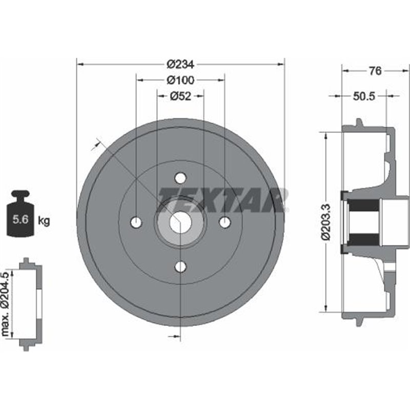 Tambur frana Spate DACIA LOGAN. SANDERO. RENAULT CLIO II. CLIO II-HATCHBACK. LOGAN I. SANDERO-STEPWAY I. THALIA I. THALIA II. TH
