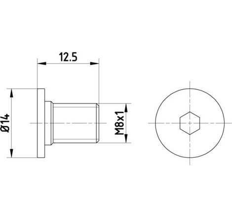 surubul de fixare a discului de frana Fata-Spate M8x1x12.5 2 bucati in pachet MERCEDES A V177. A W168. A W169. A W176. A W177. A