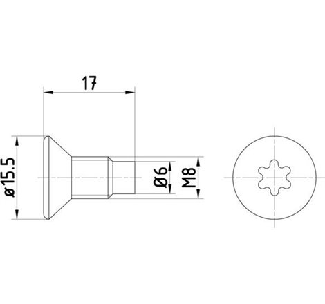 surubul de fixare a discului de frana Fata-Spate M8x1.25x17 2 bucati in pachet MERCEDES CITAN MIXTO DOUBLE CABIN. CITAN MPV. CIT