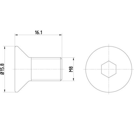 surubul de fixare a discului de frana Fata-Spate M8x1.25x16.1 2 bucati in pachet MERCEDES M W163. FORD ECOSPORT. RANGER. FORD US