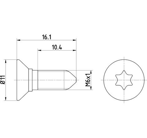 surubul de fixare a discului de frana Fata-Spate M6x1x16.1 2 bucati in pachet MERCEDES C W205. VOLVO C40. EC40. EX30. EX40. EX90