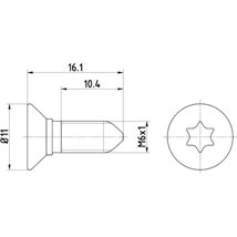 surubul de fixare a discului de frana Fata-Spate M6x1x16.1 2 bucati in pachet MERCEDES C W205. VOLVO C40. EC40. EX30. EX40. EX90