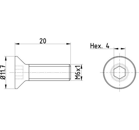 surubul de fixare a discului de frana Fata-Spate M6x1x20. lungime filet 20mm 2 bucati in pachet BUICK ENCORE. LA CROSSE. CADILLA