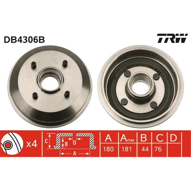 Tambur frana Spate FORD ESCORT CLASSIC. ESCORT V. ESCORT VI. FIESTA III. FIESTA IV. FIESTA-HATCHBACK. FIESTA-MINIVAN. KA. PUMA 1