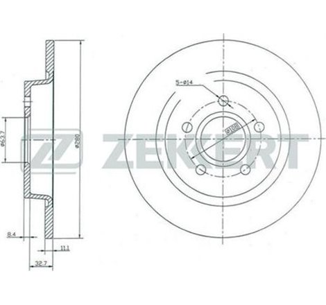 Disc frana Spate DR-ST VOLVO C30. C70 II. S40 II. V40. V50 1.5-2.5 12.03-08.19 - TRW-DF6535