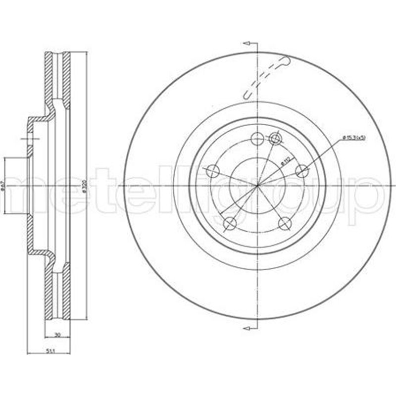 Disc frana Fata DR-ST MERCEDES A W176. B SPORTS TOURER W246. W242. CLA C117. CLA SHOOTING BRAKE X117. GLA X156 2.0 05.12-12.19 -