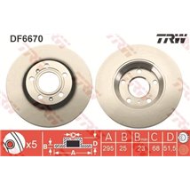 Disc frana Spate DR-ST AUDI A4 B5. A4 B6. A4 B7. A8 D3. VW PASSAT B3-B4. PHAETON 1.6-6.0 02.88-07.10 - TRW-DF6670