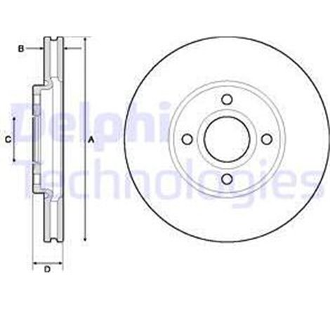 Disc frana Fata DR-ST FORD ECOSPORT 1.0-1.5-1.5D 10.13- - TRW-DF6898