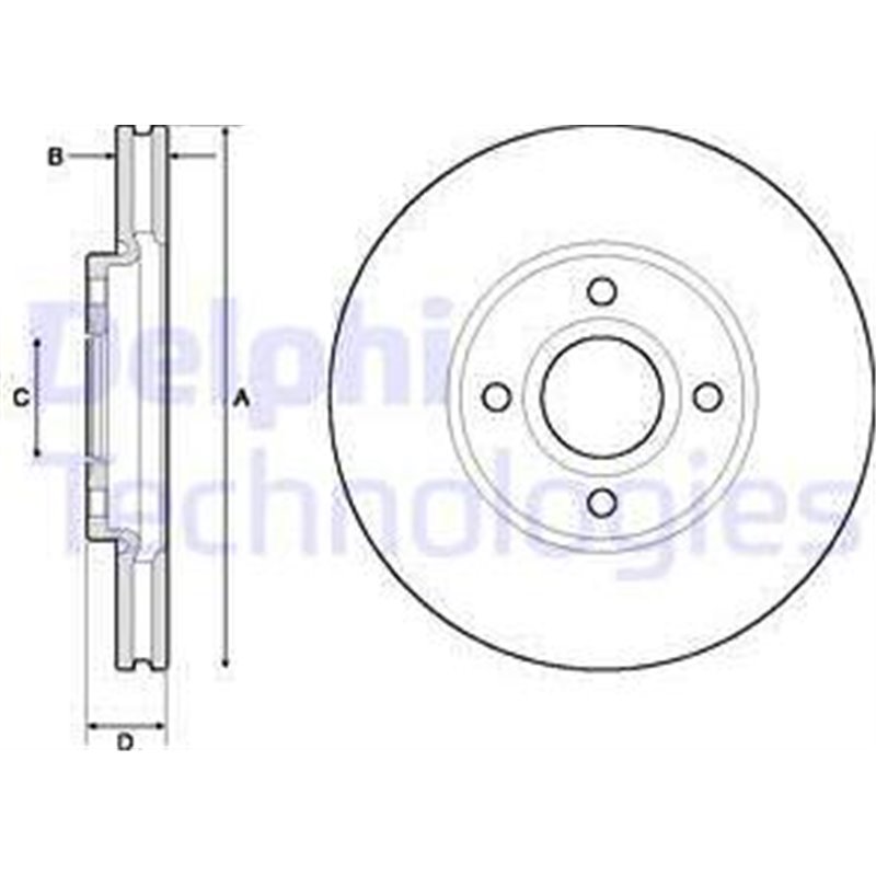 Disc frana Fata DR-ST FORD ECOSPORT 1.0-1.5-1.5D 10.13- - TRW-DF6898
