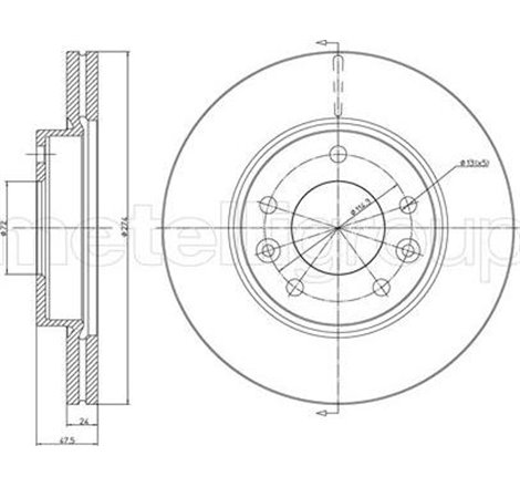 Disc frana Fata DR-ST KIA CARNIVAL I 2.5-2.9D 08.99-10.01 - TRW-DF7008
