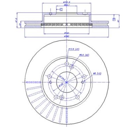 Disc frana Fata DR-ST ACURA RSX. HONDA CIVIC VII. CIVIC VIII. CR-Z. INTEGRA. STREAM 1.3H-2.0 11.00- - TRW-DF7195