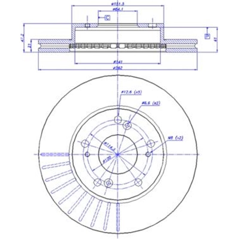 Disc frana Fata DR-ST ACURA RSX. HONDA CIVIC VII. CIVIC VIII. CR-Z. INTEGRA. STREAM 1.3H-2.0 11.00- - TRW-DF7195