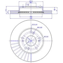 Disc frana Fata DR-ST ACURA RSX. HONDA CIVIC VII. CIVIC VIII. CR-Z. INTEGRA. STREAM 1.3H-2.0 11.00- - TRW-DF7195