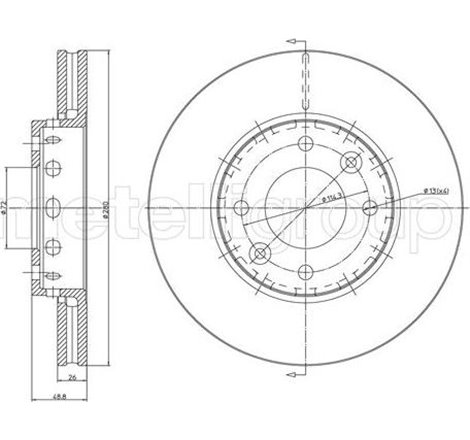 Disc frana Fata DR-ST KIA CARENS II 1.6-2.0D 07.02- - TRW-DF7266