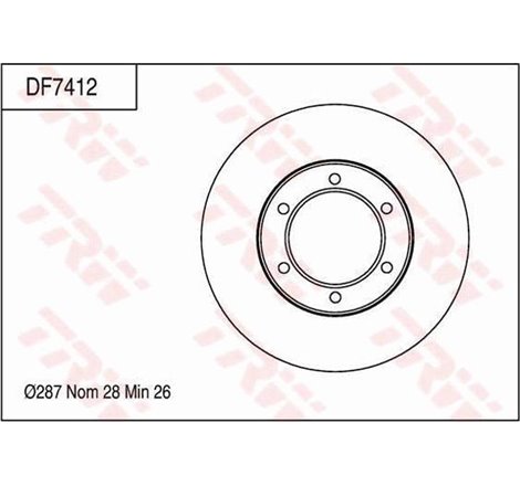 Disc frana Fata DR-ST TOYOTA DYNA 2.5D-3.0D-4.0D 07.01- - TRW-DF7412
