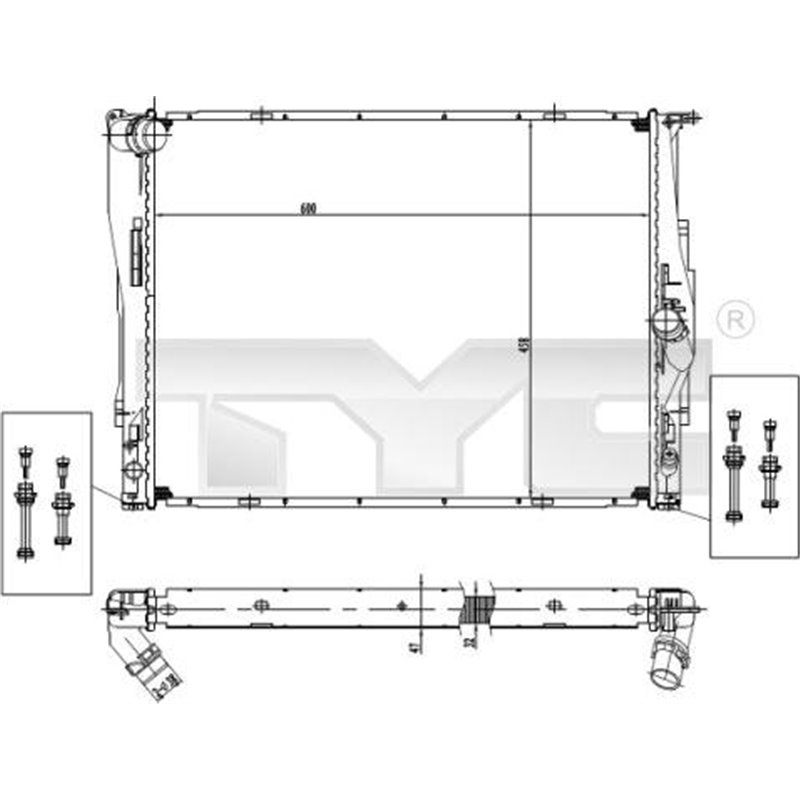 Radiator, racire motor - TYC-703-0004