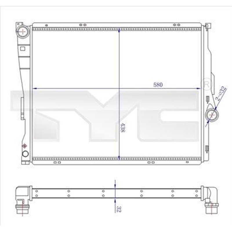 Radiator, racire motor - TYC-703-0006-R