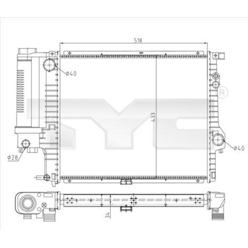 Radiator, racire motor - TYC-703-0010-R