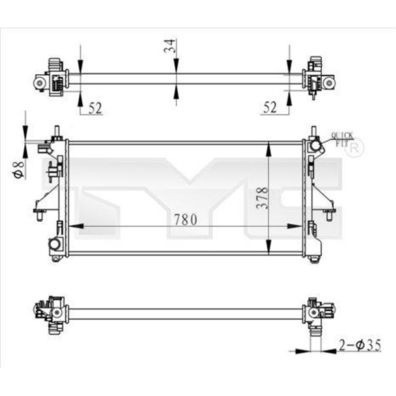 Radiator, racire motor - TYC-709-0020-R