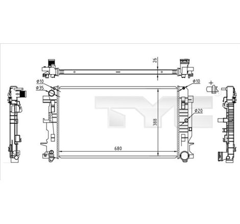 Radiator, racire motor - TYC-721-0014