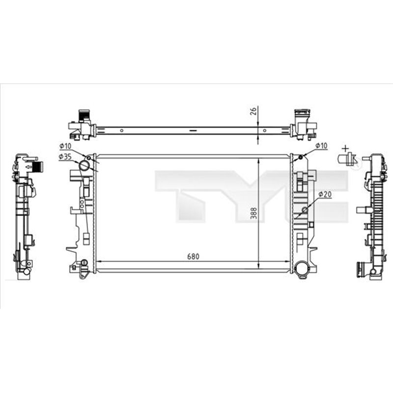 Radiator, racire motor - TYC-721-0014