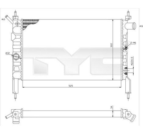 Radiator, racire motor - TYC-725-0018