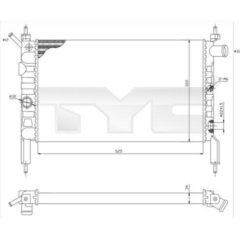 Radiator, racire motor - TYC-725-0018