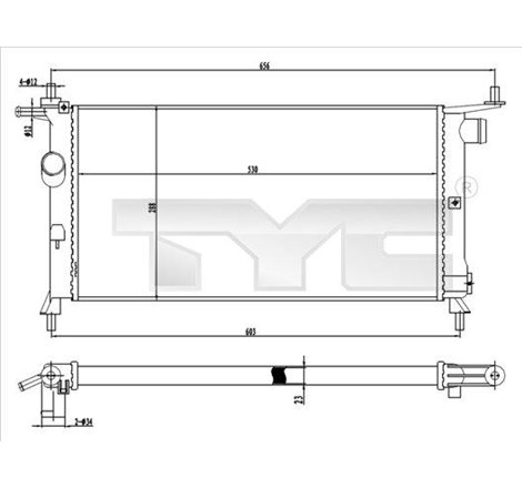 Radiator, racire motor - TYC-725-0020