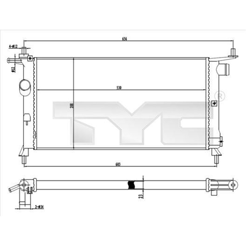 Radiator, racire motor - TYC-725-0020
