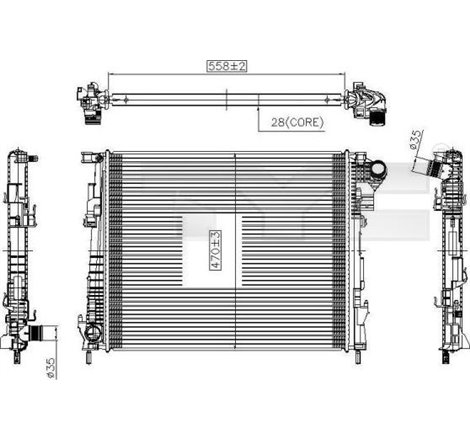 Radiator, racire motor - TYC-725-0032