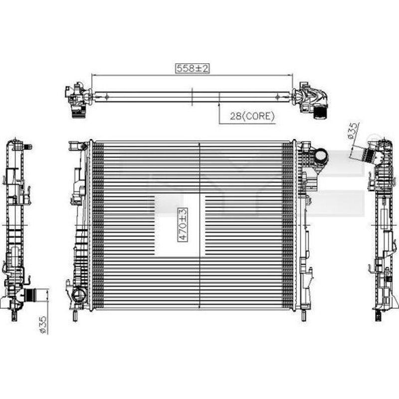 Radiator, racire motor - TYC-725-0032