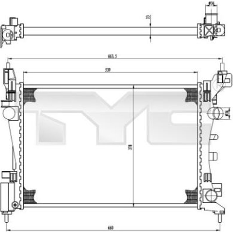 Radiator, racire motor - TYC-725-0035