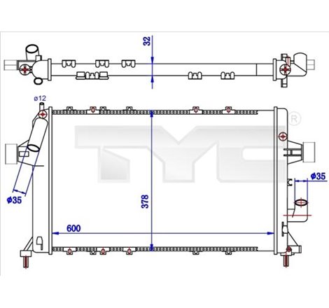 Radiator, racire motor - TYC-725-0039-R