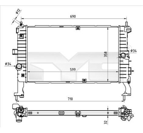 Radiator, racire motor - TYC-725-0049