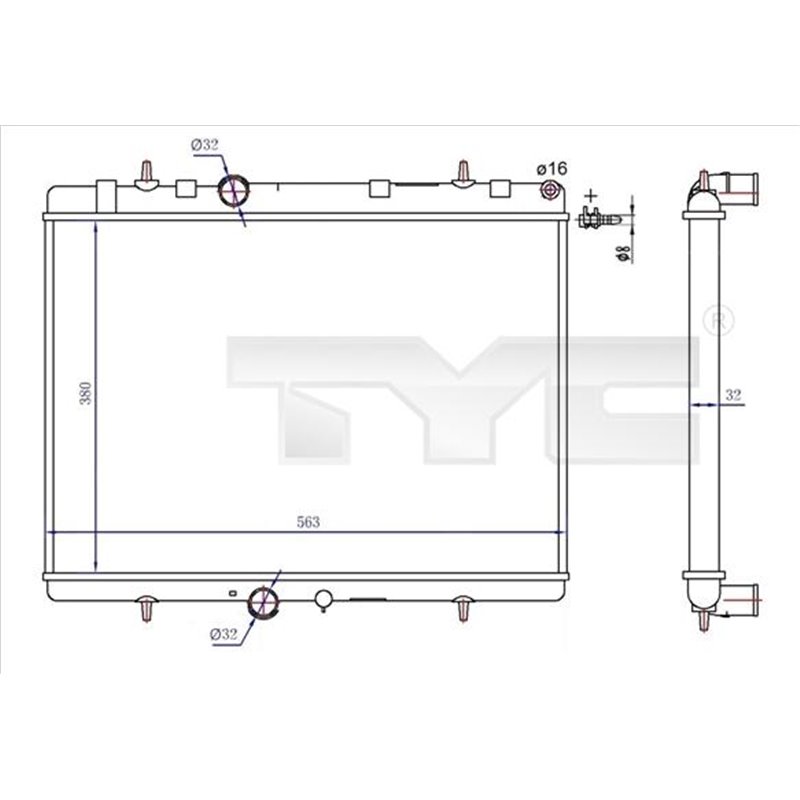Radiator, racire motor - TYC-726-0020-R