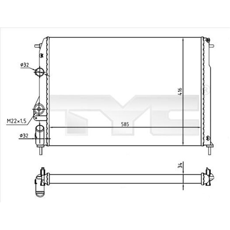 Radiator, racire motor - TYC-728-0055-R