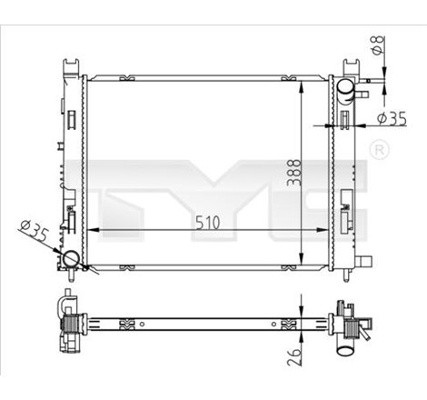 Radiator, racire motor - TYC-728-0062