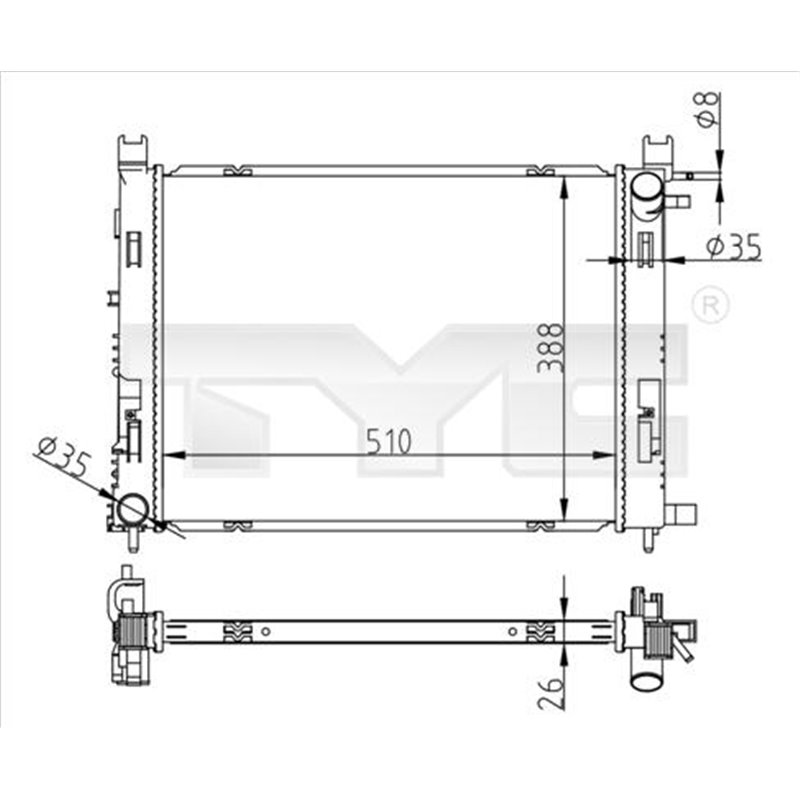 Radiator, racire motor - TYC-728-0062